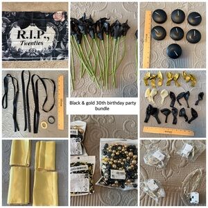 🎉 Black & Gold 30th Birthday Party Decor Bundle Elegant Milestone Celebration 🎉
